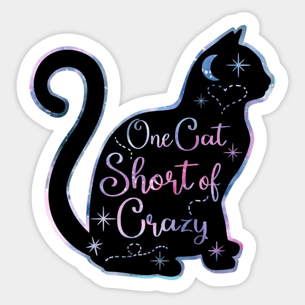 One Cat Short Of Crazy Sticker by LittleBunnySunshine